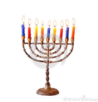 hanukkah menorah-burning-candles
